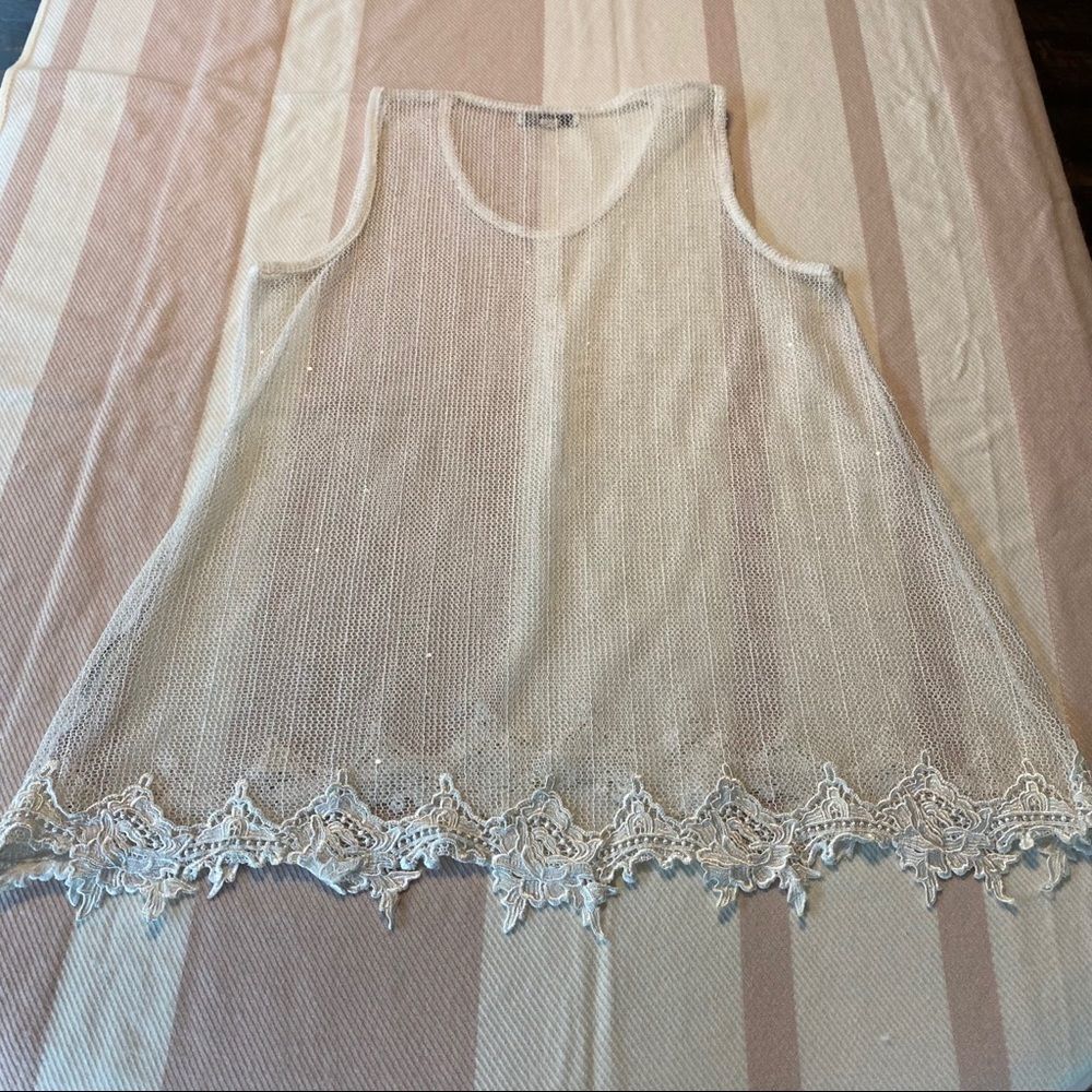 Simply Noelle Lacy/Mesh Swim Cover W/Sequins